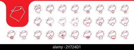 Rabatt-Etikettenzeile einfache Symbolgruppe Sammlung Vektor-Design Stock Vektor