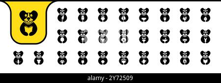 Hund Haustier nette Icons Set Sammlung Design Vektor Stock Vektor