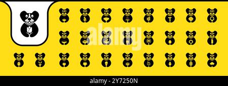 Hund Haustier nette Icons Set Sammlung Design Vektor Stock Vektor