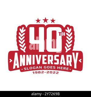 Design-Vorlage zum 40-jährigen Jubiläum. Logo zum 40-jährigen Jubiläum. Vektor und Illustration Stock Vektor