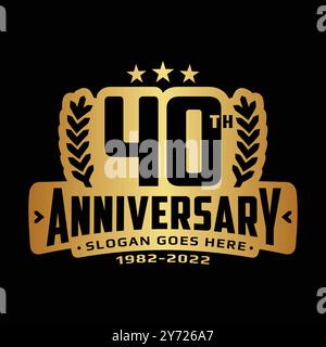 Design-Vorlage zum 40-jährigen Jubiläum. Logo zum 40-jährigen Jubiläum. Vektor und Illustration Stock Vektor