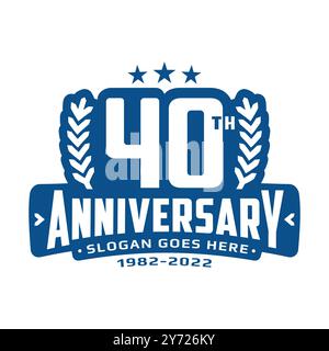 Design-Vorlage zum 40-jährigen Jubiläum. Logo zum 40-jährigen Jubiläum. Vektor und Illustration Stock Vektor