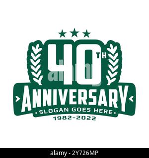 Design-Vorlage zum 40-jährigen Jubiläum. Logo zum 40-jährigen Jubiläum. Vektor und Illustration Stock Vektor