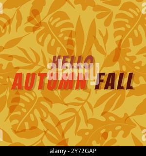 Hello Autumn Vector Card Design. Typografie-Design für Grußkarten- und Posterschablone. Happy Thanksgiving Inschrift, Schriftzug Stock Vektor