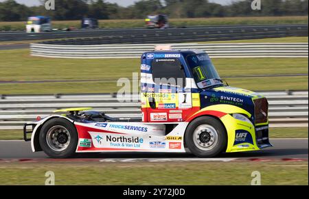 Ryan Smith's Worldwide Truck Racing Daimler Freightliner während der Snetterton British Truck Racing Veranstaltung 2023 in Norfolk, Großbritannien Stockfoto