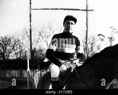 D. Ruttle, ein führender National Hunt and Steeplechase Jockey. 15. Dezember 1946 Stockfoto