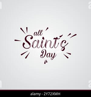 Allerheiligen-Tag, 1. November Allerheiligen-Tag, Illustration, Grußkarte, bearbeitbare Vorlage, Allerheiligen-Konzept-Design, eps-Datei. Stock Vektor