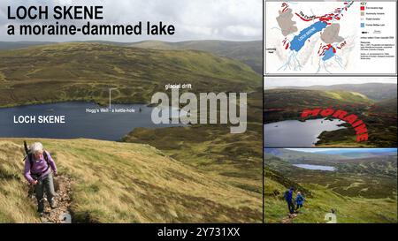 Klassische schottische Landschaften: Loch Skene - ein moränengestauter See Stockfoto