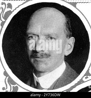 Professor Charles Thomson Rees Wilson von der Cambridge University, der 1927 den Nobelpreis für Physik mit Professor Arthur Compton aus Chicago teilte, in Anerkennung seiner Methode zur Beobachtung elektifizierter Partikel. 19. November 1927 Stockfoto