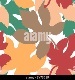 Nahtlose Muster farbige Herbst-Feigenblätter Stock Vektor