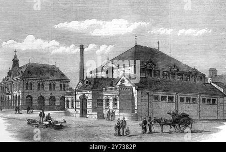 The Working Men's Institute , and New Baths , Barrow-in-Furness , North Lancashire , England 25 Mai 1872 Stockfoto