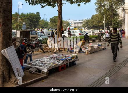Anbieter am Connaught Place (Rajiv Chowk) in Neu-Delhi Stockfoto