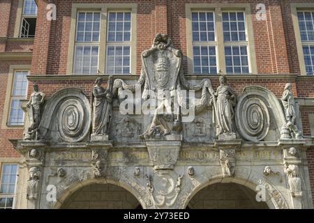 Relief am Eingang, Portal, altes Rathaus, Eichborndamm, Reinickendorf, Berlin, Deutschland, Europa Stockfoto