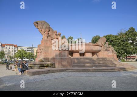 Stierbrunnen, Arnswalder Platz, Prenzlauer Berg, Pankow, Berlin, Deutschland, Europa Stockfoto