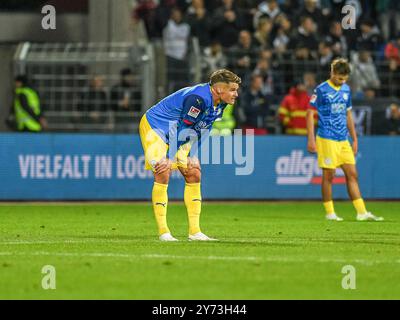 Ulm, Deutschland. September 2024. Levente Szabo (Eintracht Braunschweig #11), GER, SSV Ulm 1846 vs. Eintracht Braunschweig, Fussball, 2. Bundesliga, Spieltag 7, Saison 2024/2025, 27.09.2024, DFB-Vorschriften verbieten jede Verwendung von Fotografien als Bildsequenzen und/oder Quasi-Video. Foto: EIBNER/Florian Schust Credit: dpa/Alamy Live News Stockfoto