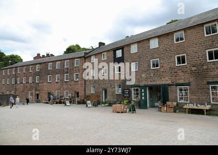 Cromford Mill in Derbyshire, die erste wasserbetriebene Baumwollspinnerei Stockfoto