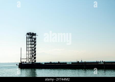Beobachtungsturm Moleturm in Friedrichshafen am Bodensee Stockfoto