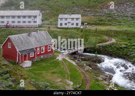 Blick von der Bergen Railway Route von Myrdal nach Flåm, Norwegen. Stockfoto