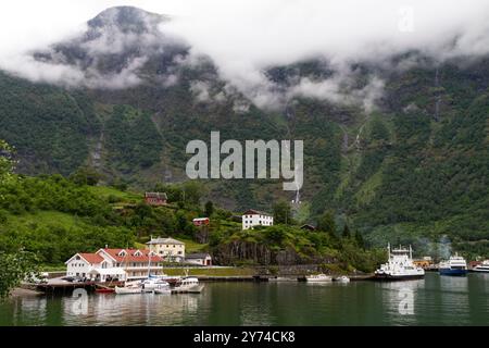 Blick von der Bergen Railway Route von Myrdal nach Flåm, Norwegen. Stockfoto