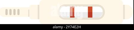Ein positiver Schwangerschaftstest zeigt ein positives Ergebnis mit zwei roten Linien Stock Vektor