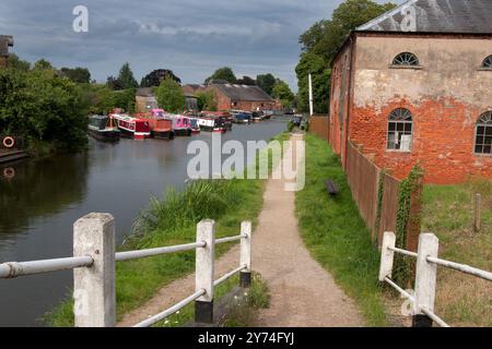 Der Trent & Mersey Kanal in Shardlow, Nottinghamshire, England Stockfoto