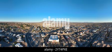 Blick aus der Vogelperspektive auf Albuquerque, die größte Stadt in New Mexico. Stockfoto