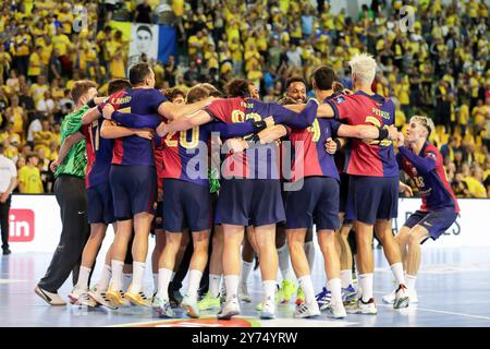 Kielce, Polen. September 2024. Spieler aus Barcelona, die beim EHF Champions League-Spiel zwischen Industria Kielce und Barcelona in Hala Legionow zu sehen waren. Endpunktzahl: Industria Kielce 28: 32 Barcelona. Quelle: SOPA Images Limited/Alamy Live News Stockfoto