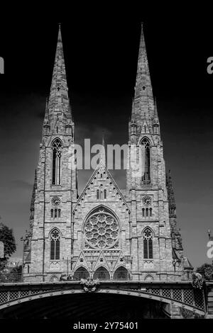 Die St. Paul's Reformierte Kirche ist die wichtigste protestantische Kathedrale im Elsass, wenn nicht sogar in Frankreich. Stockfoto