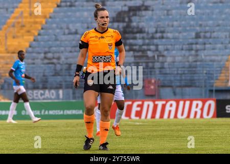 Das Spiel zwischen Corinthians und Marília, gültig für die Paulista-Meisterschaft der Frauen 2024, fand im Bento de Abreu Sampaio Vidal Stadium, bekannt als Abreuzão, in Marília, SP statt Stockfoto