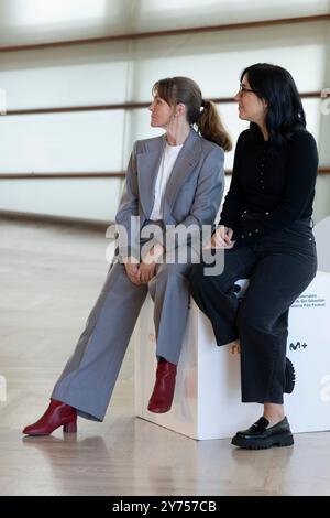 Nagore Aranburu und Alauda Ruiz de Azúa nahmen am 72 27. September 2024 im Kursaal Palace in Donostia/San Sebastian Teil. Quelle: Album/Alamy Live News Stockfoto