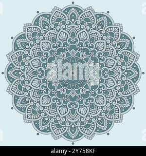 Dekoratives, Farbenfrohes Mandala-Design. Ornament Vektor Illustration mit Hintergrund. Stock Vektor