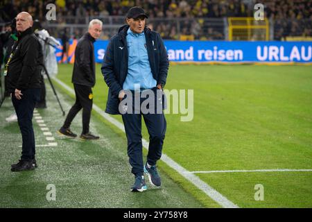 Trainer Peter ZEIDLER (BO), Fußball 1. Bundesliga, 5. Spieltag, Borussia Dortmund (DO) - VfL Bochum (BO) 4:2 am 27. September 2024 in Dortmund. #DFL-Vorschriften verbieten die Verwendung von Fotos als Bildsequenzen und/oder Quasi-Video # Stockfoto