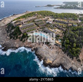 Das Six Senses Hotel in Portinatx auf Ibiza gehört zu den Top 10 Luxushotels der Welt Stockfoto