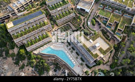 Das Six Senses Hotel in Portinatx auf Ibiza gehört zu den Top 10 Luxushotels der Welt Stockfoto