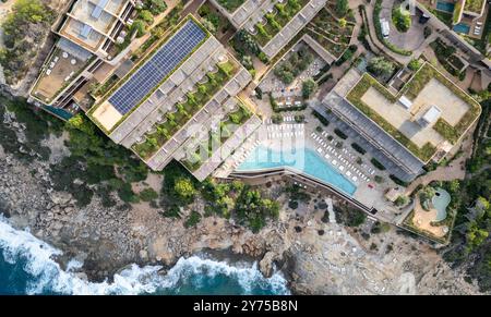 Das Six Senses Hotel in Portinatx auf Ibiza gehört zu den Top 10 Luxushotels der Welt Stockfoto