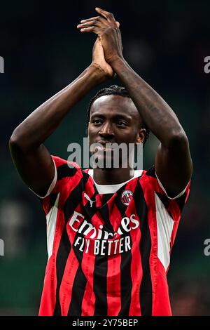 AC Mailand's US-Stürmer #90 Tammy Abraham während des italienischen Fußballspiels der Serie A zwischen AC Mailand und Lecce im San Siro Stadium in Mailand, Italien am 27. September 2024 Credit: Piero Cruciatti/Alamy Live News Stockfoto