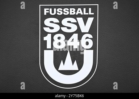 Ulm, Deutschland. September 2024. Fußball: Bundesliga 2, SSV Ulm 1846 - Eintracht Braunschweig, Spieltag 7, Donaustadion. SSV Ulm 1846 Fußball-Logo. Vermerk: Harry langer/dpa/Alamy Live News Stockfoto