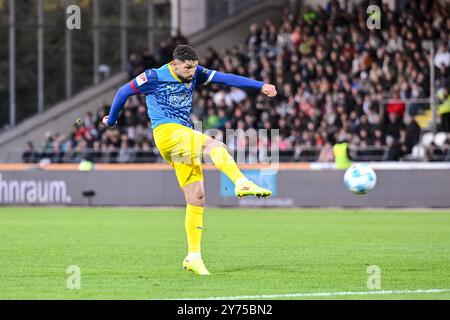 Ulm, Deutschland. September 2024. Fußball: Bundesliga 2, SSV Ulm 1846 - Eintracht Braunschweig, Spieltag 7, Donaustadion. Braunschweigs Fabio Kaufmann in Aktion. Vermerk: Harry langer/dpa/Alamy Live News Stockfoto