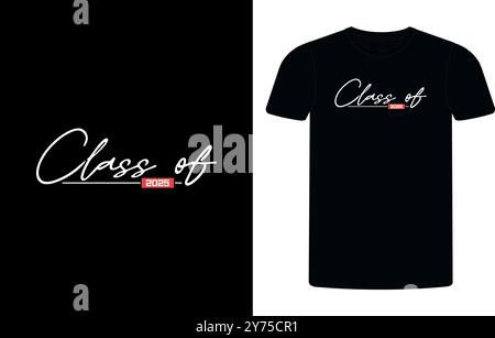 Senior Class von 2024 T-Shirt Design, High School oder College Abschluss Veranstaltung oder Party T-Shirt Design, Abschluss T-Shirt Design. Stock Vektor