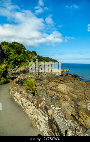 Ein wunderschöner Morgenspaziergang entlang der North Devon Küste in Woolacombe - Großbritannien Stockfoto