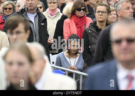 Stara Boleslav, Tschechische Republik. September 2024. Die feierliche Wallfahrtsmesse, die Teil der National St. ist Wenzel Pilgerfahrt in Stara Boleslav am 28. September 2024. Quelle: Michal Kamaryt/CTK Photo/Alamy Live News Stockfoto