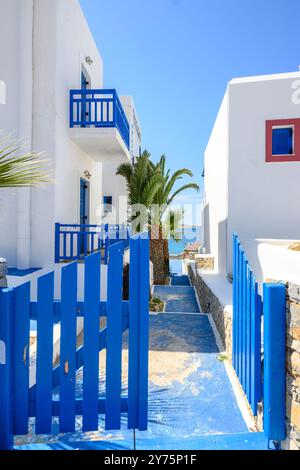 Architektur im kykladischen Stil auf der Insel Ano Koufonisi. Kleine Kykladen, Griechenland Stockfoto