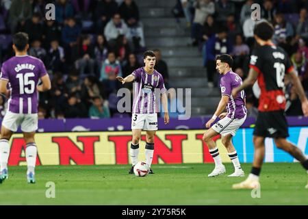 Valladolid, Spanien. September 2024. David Torres (Valladolid) Fußball/Fußball : spanisches Spiel "LaLiga EA Sports" zwischen Real Valladolid CF 1-2 RCD Mallorca im Estadio Jose Zorrilla in Valladolid, Spanien. Quelle: Mutsu Kawamori/AFLO/Alamy Live News Stockfoto