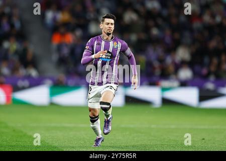 Valladolid, Spanien. September 2024. Luis Perez (Valladolid) Fußball/Fußball : spanisches Spiel "LaLiga EA Sports" zwischen Real Valladolid CF 1-2 RCD Mallorca im Estadio Jose Zorrilla in Valladolid, Spanien. Quelle: Mutsu Kawamori/AFLO/Alamy Live News Stockfoto