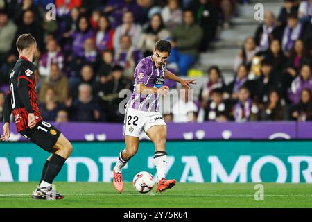 Valladolid, Spanien. September 2024. Lucas Rosa (Valladolid) Fußball/Fußball : spanisches Spiel "LaLiga EA Sports" zwischen Real Valladolid CF 1-2 RCD Mallorca im Estadio Jose Zorrilla in Valladolid, Spanien. Quelle: Mutsu Kawamori/AFLO/Alamy Live News Stockfoto