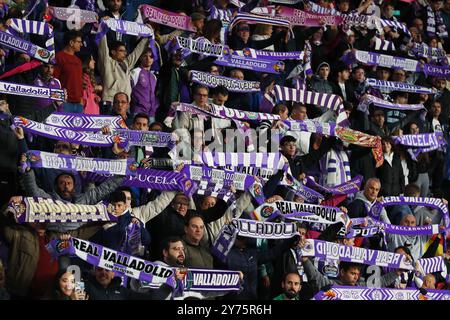 Valladolid, Spanien. September 2024. Valladolid Fans Fußball/Fußball : spanisches Spiel "LaLiga EA Sports" zwischen Real Valladolid CF 1-2 RCD Mallorca im Estadio Jose Zorrilla in Valladolid, Spanien . Quelle: Mutsu Kawamori/AFLO/Alamy Live News Stockfoto