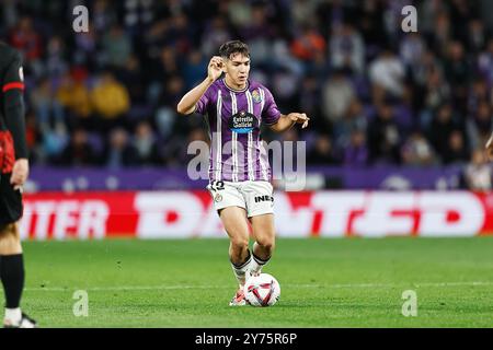 Valladolid, Spanien. September 2024. Mario Martin (Valladolid) Fußball/Fußball : spanisches Spiel "LaLiga EA Sports" zwischen Real Valladolid CF 1-2 RCD Mallorca im Estadio Jose Zorrilla in Valladolid, Spanien. Quelle: Mutsu Kawamori/AFLO/Alamy Live News Stockfoto