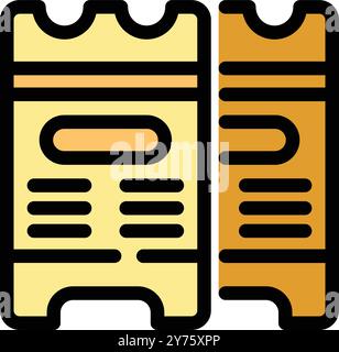 Zwei Eintrittskarten für Veranstaltungen, die Unterhaltung und Freizeit symbolisieren Stock Vektor