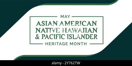 Asiatisch-amerikanischer, hawaiianischer und pazifischer Inselbewohner. Vektorbanner für Social Media Post Banner Design Illustrationshintergrund Stock Vektor