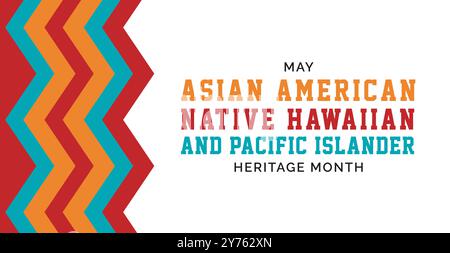 Asiatisch-amerikanischer, hawaiianischer und pazifischer Inselbewohner. Vektorbanner für Social Media Post Banner Design Illustrationshintergrund Stock Vektor